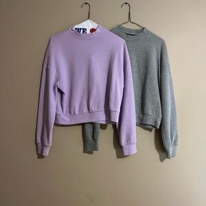 Women's Lavender and Gray Sweater Set